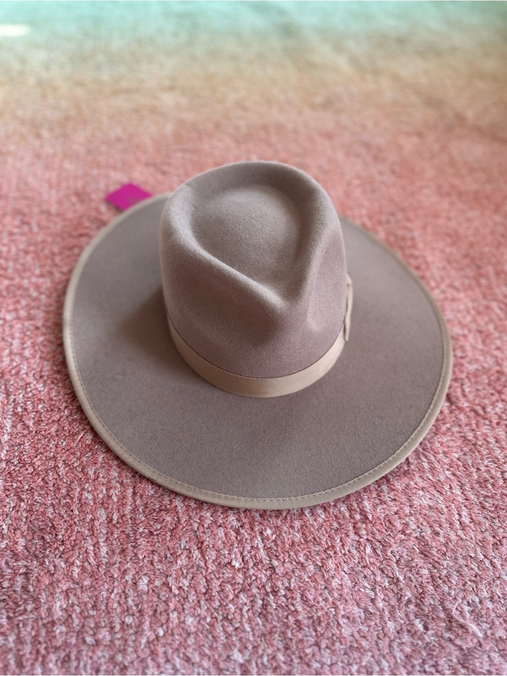 Sassy Jones Womens Wide Brim Fedora Hat in Taupe